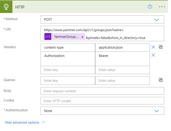 Microsoft 365 group connected Yammer group provisioning using Power Automate